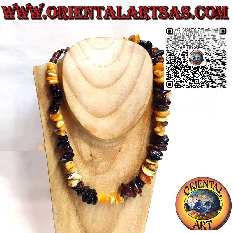 Baltic Amber Choker - Light & Dark Natural Chips | Oriental Art