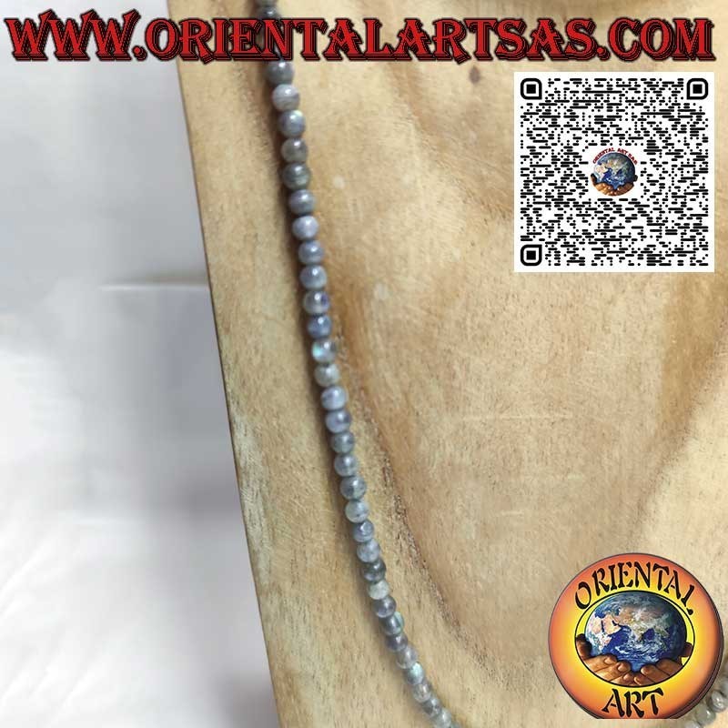 Collar Largo Labradorita Natural 5mm Plata 925 | Oriental Art