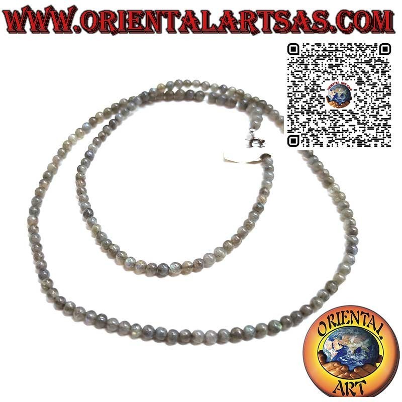 Collier Long Labradorite Naturelle 5mm Argent | Oriental Art