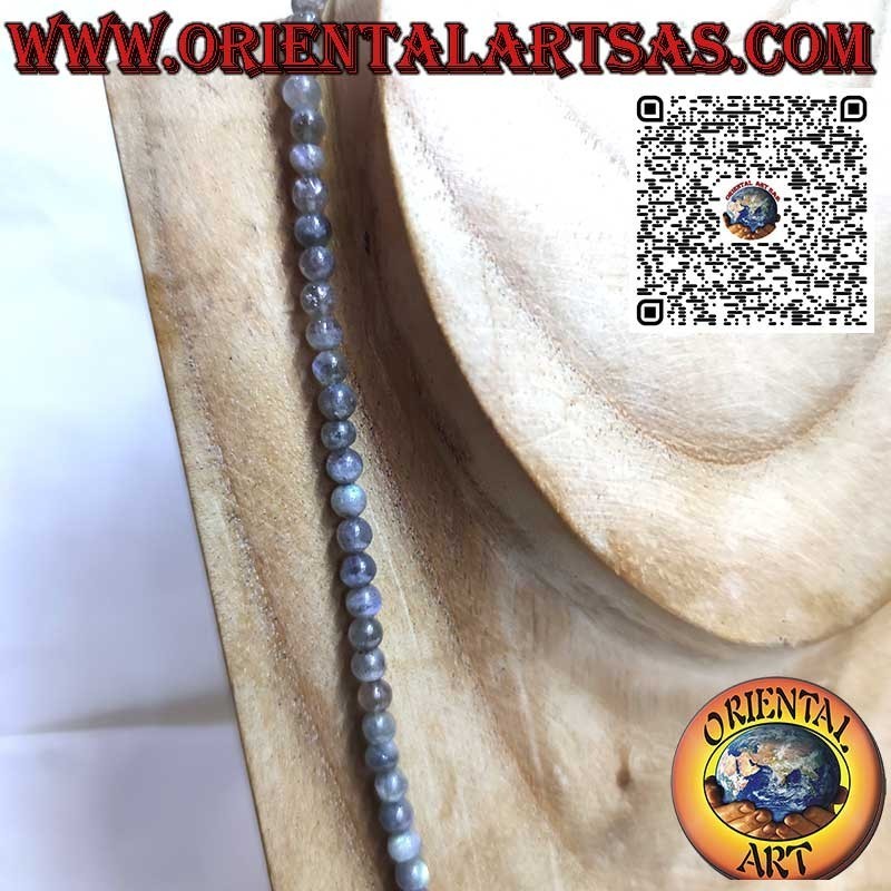 Lange Labradorit Halskette 5mm mit Silberverschluss | Oriental Art