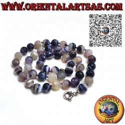 12mm faceted purple agate necklace with 925 silver clasp