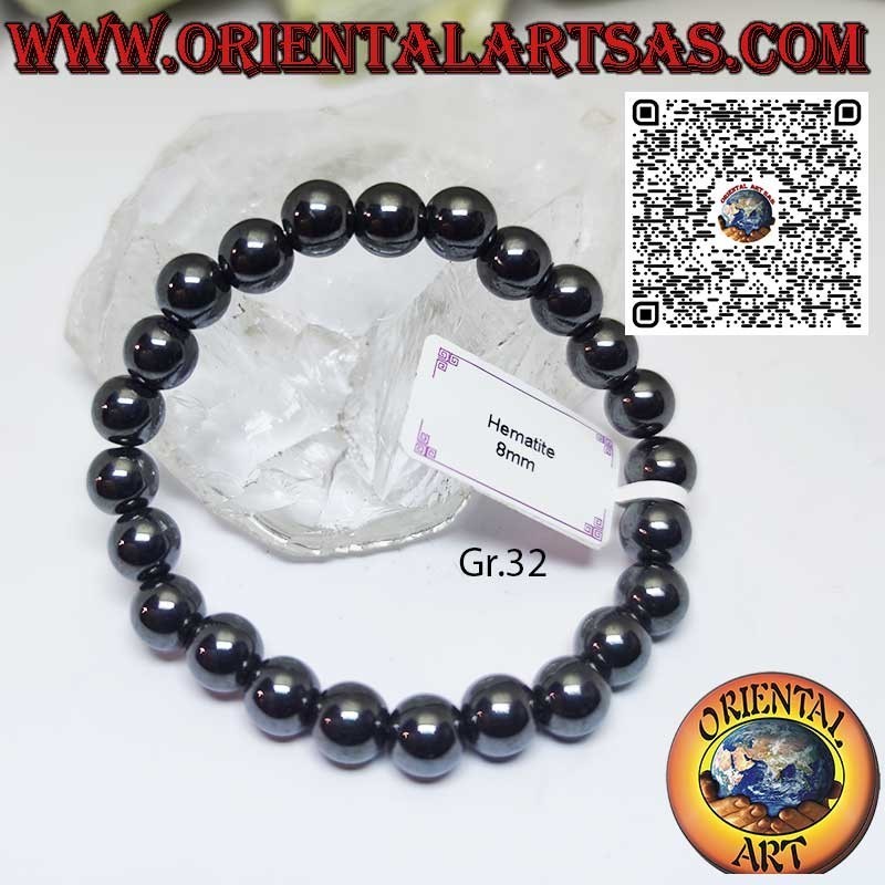 Pulseras de Hematita Natural Elásticas 4, 6 y 8mm