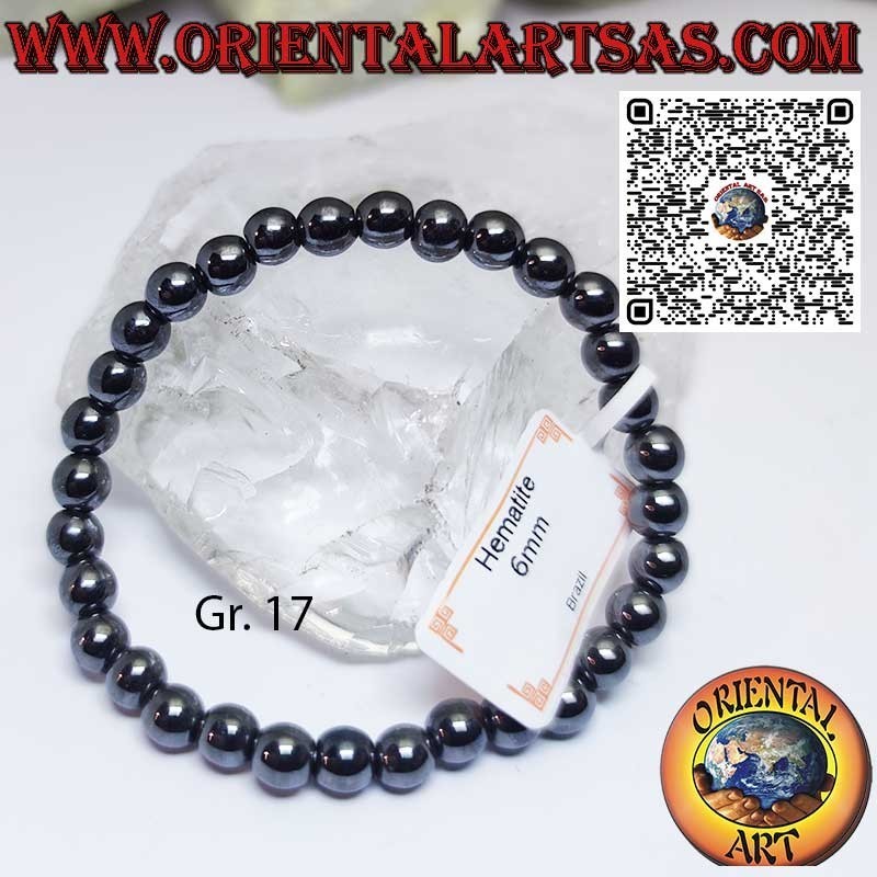 Bracelet Hématite Naturelle 4, 6, 8mm Élastique