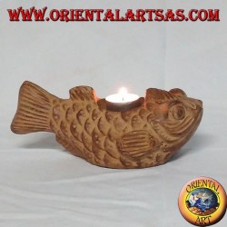 Kerzenständer Fisch in Terracotta