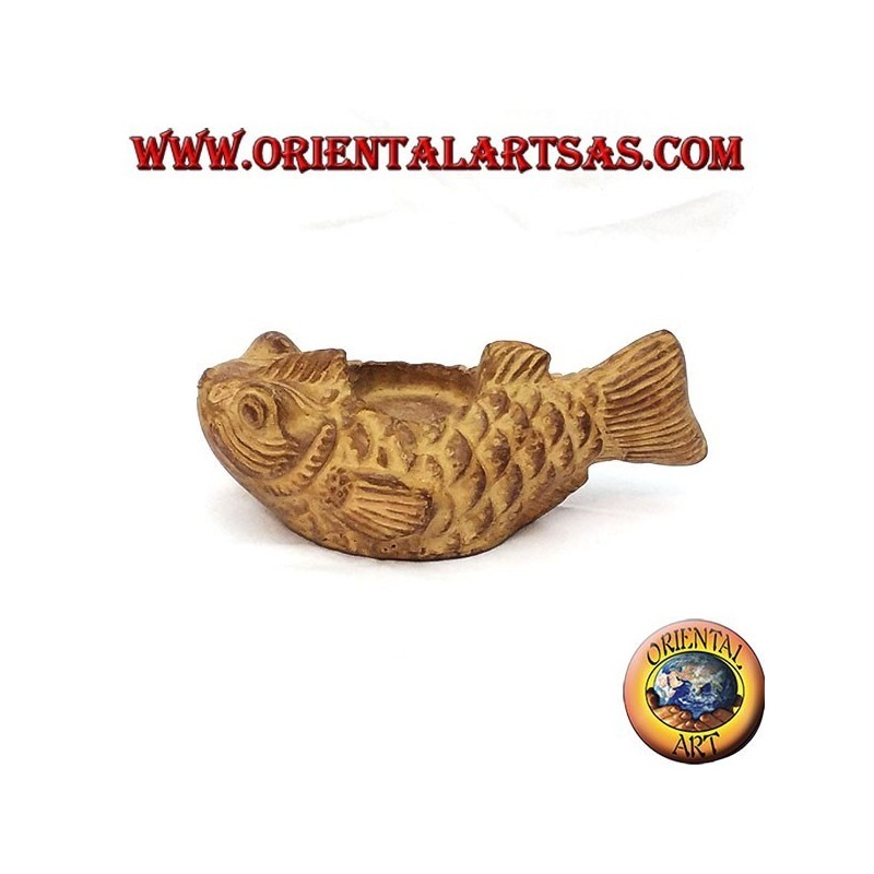 Kerzenständer Fisch in Terracotta