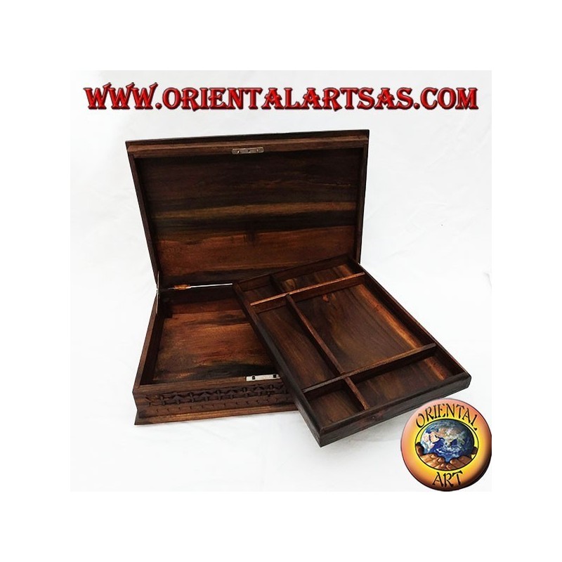 Coffret à bijoux avec Sonokeling bois d'étagère (ébène Indonésie) incrusté