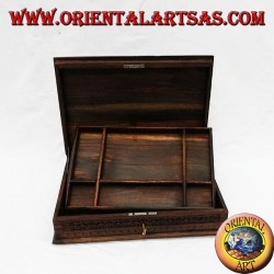 Schmuckkasten mit Holzregal Sonokeling (Ebenholz Indonesien) eingelegtem