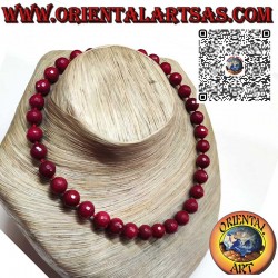 Ruby Root choker necklace (12 mm) and Silver clasp