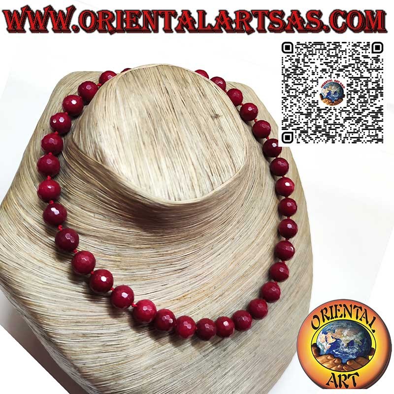 Ruby Root choker necklace (12 mm) and Silver clasp