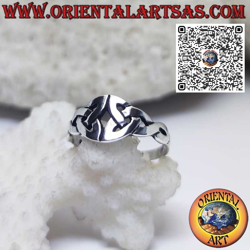 Triquetra Ring Silber 925 | Doppelter keltischer Knoten