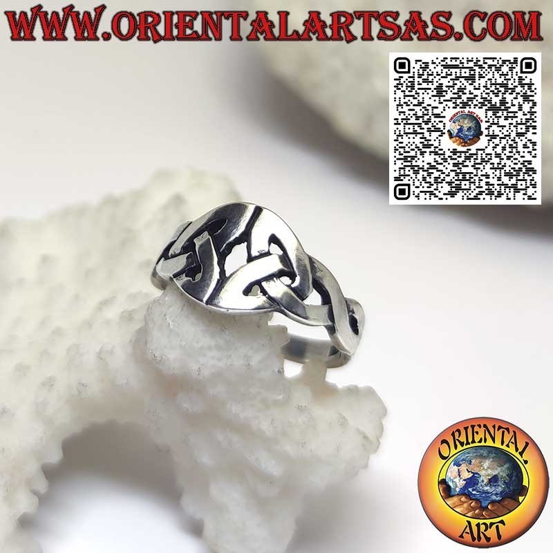 Anillo Triquetra Plata 925 | Doble Nudo Celta de Tirone
