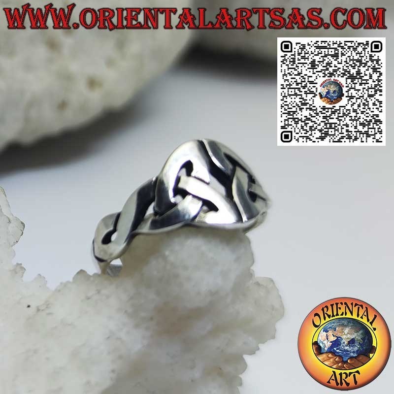 Bague Triquetra Argent 925 | Double Nœud Celtique de Tirone