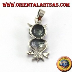 Pendentif argent, hibou sur la branche