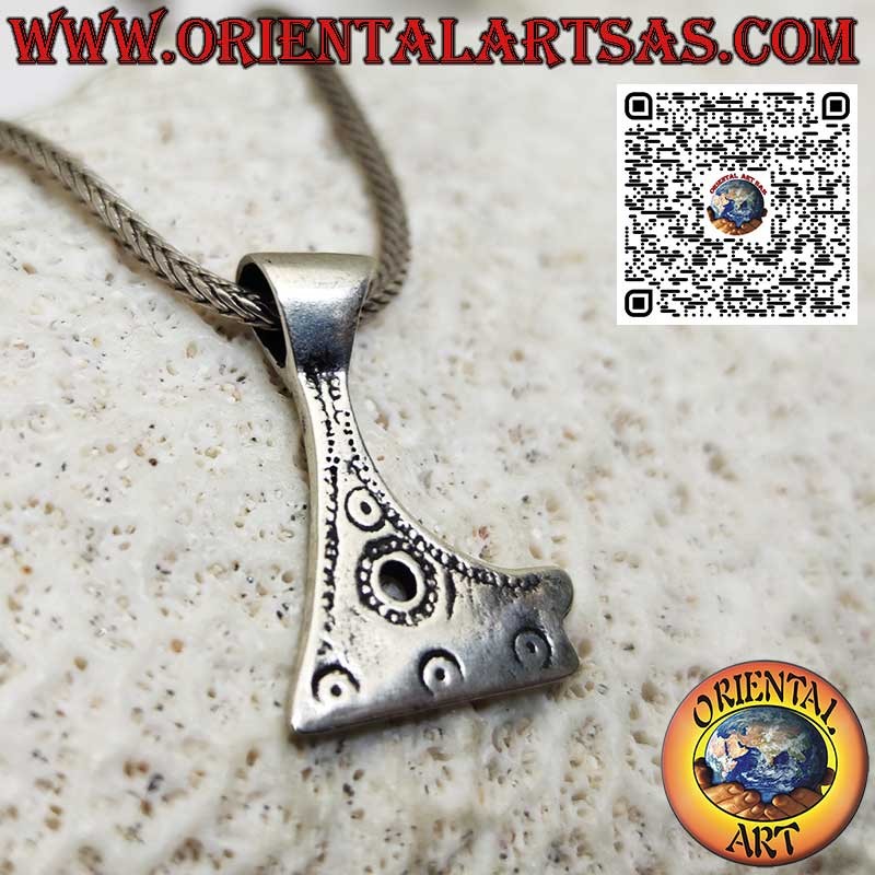 Pendentif en argent 925 en forme de hache de l'amulette des guerriers vikings