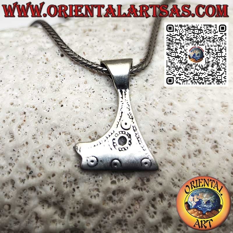 Pendentif en argent 925 en forme de hache de l'amulette des guerriers vikings