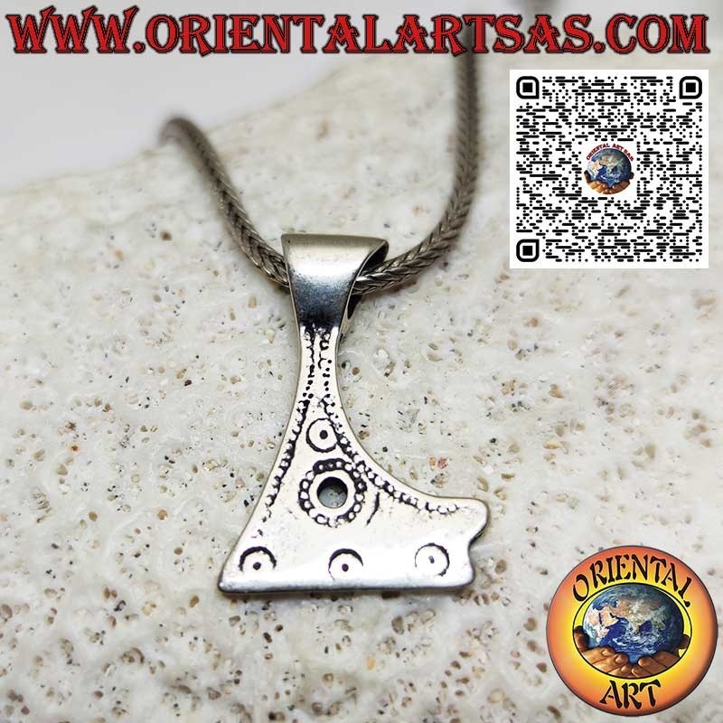 Pendentif en argent 925 en forme de hache de l'amulette des guerriers vikings
