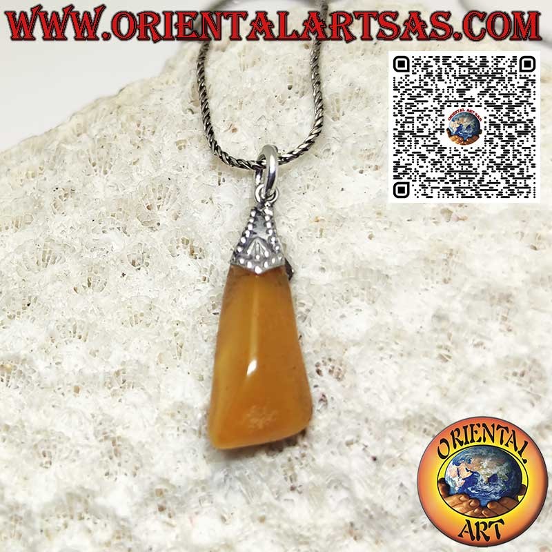 Pendentif en ambre baltique naturel roulé avec crochet en argent 925