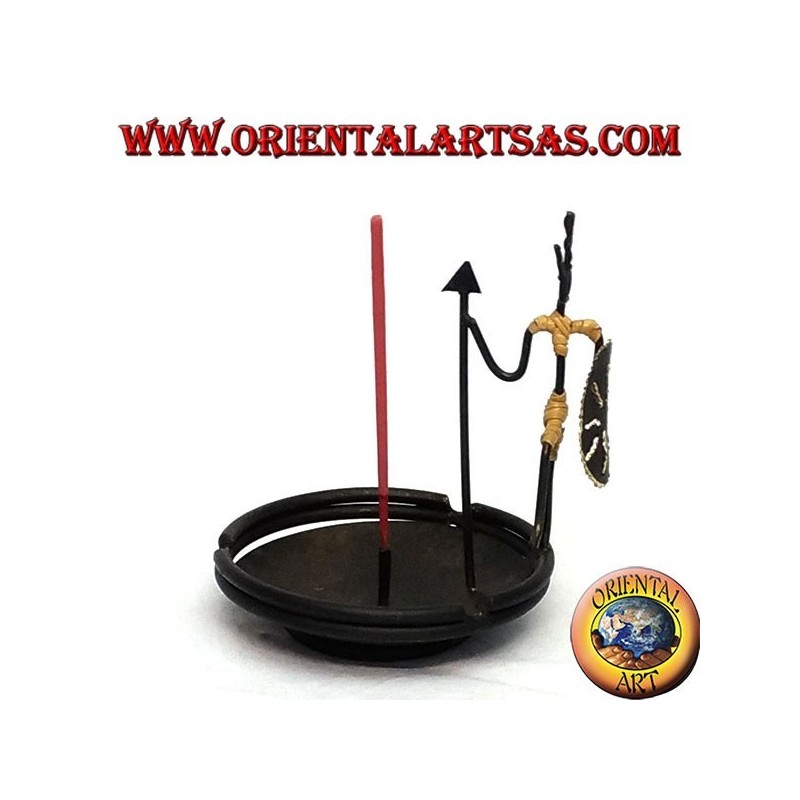 Ashtray, burning iron incense: the warrior