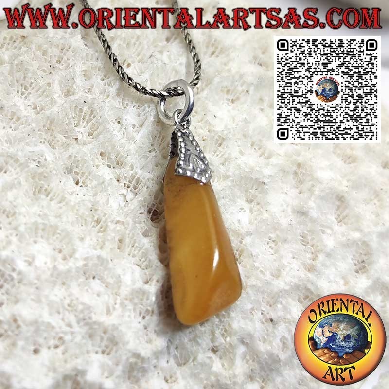 Ciondolo Ambra Baltica Burattata Argento 925 | Oriental Art
