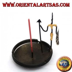 Ashtray, burning iron incense: the warrior