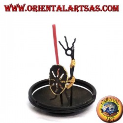 Ashtray, burning iron incense: the warrior