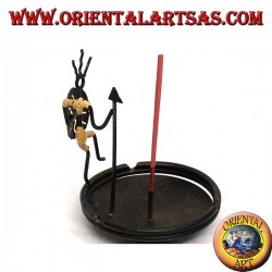 Ashtray, burning iron incense: the warrior