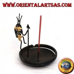 Ashtray, burning iron incense: the warrior