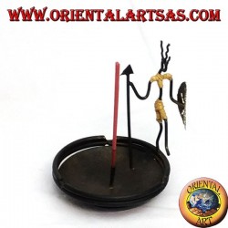 Ashtray, burning iron incense: the warrior