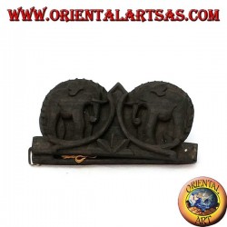 Ancient small scale with hand-inlaid wooden case