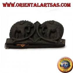 Ancient small scale with hand-inlaid wooden case