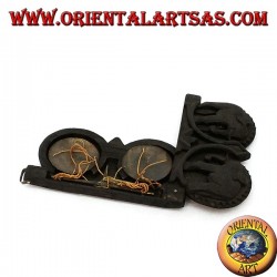 Ancient small scale with hand-inlaid wooden case