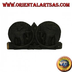 Ancient small scale with hand-inlaid wooden case