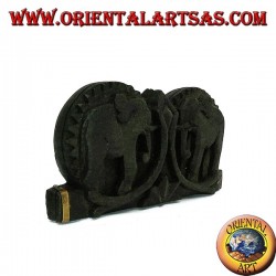 Ancient small scale with hand-inlaid wooden case