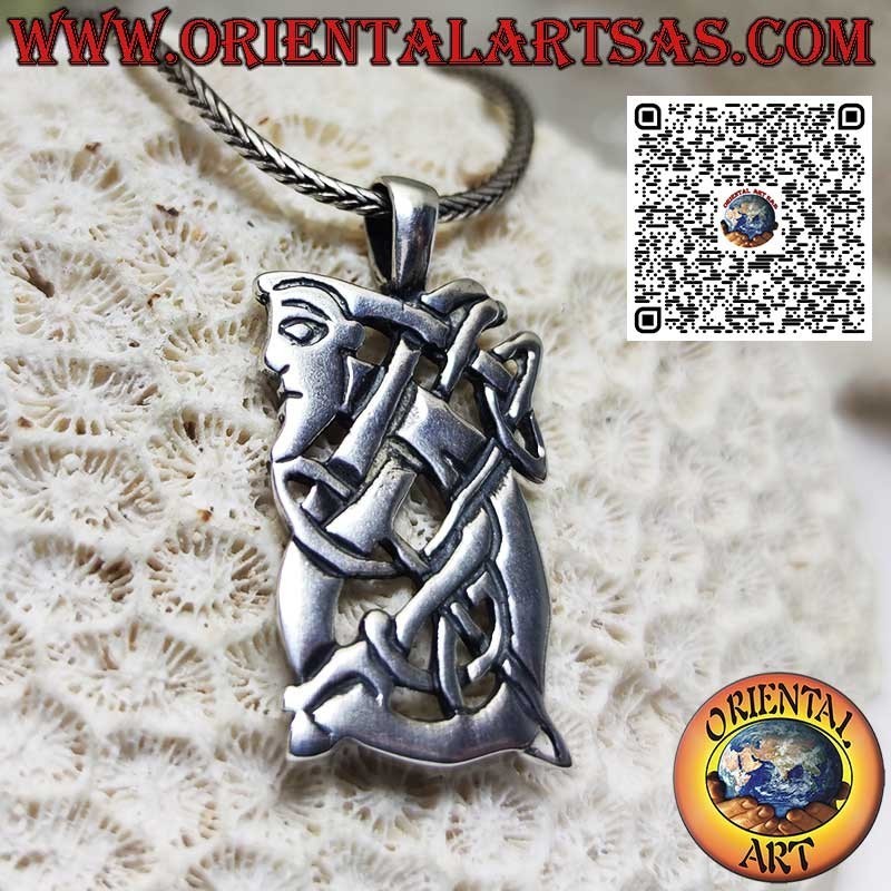 Odin Viking Knot Silver Pendant Amulet