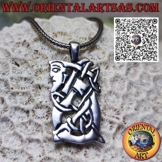 Ciondolo in argento di Odino con nodo a forma di vichingo, amuleto