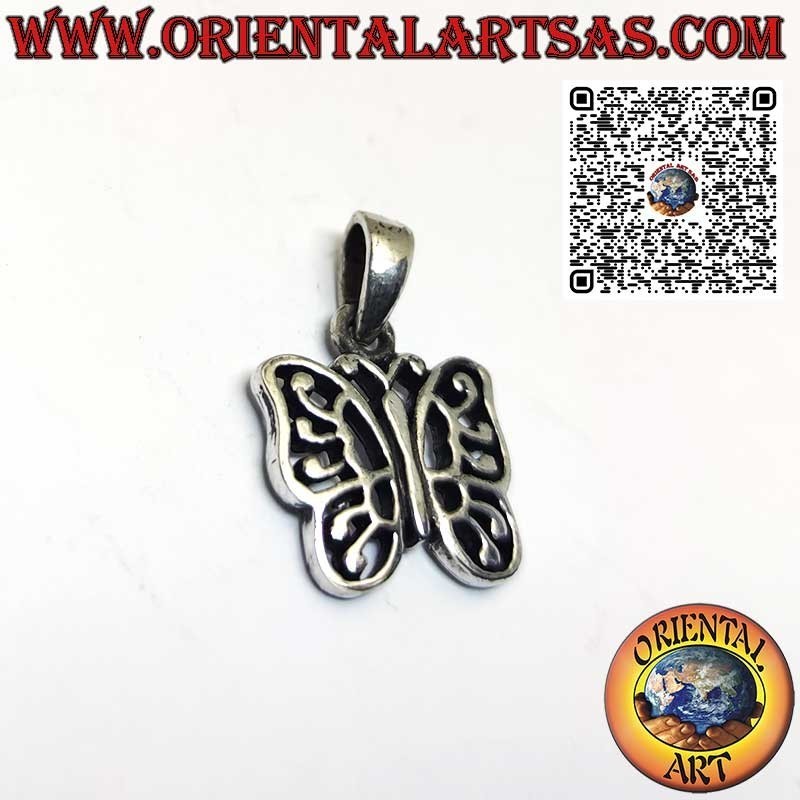 Pendentif en argent en forme de papillon papillon avec décors ajourés