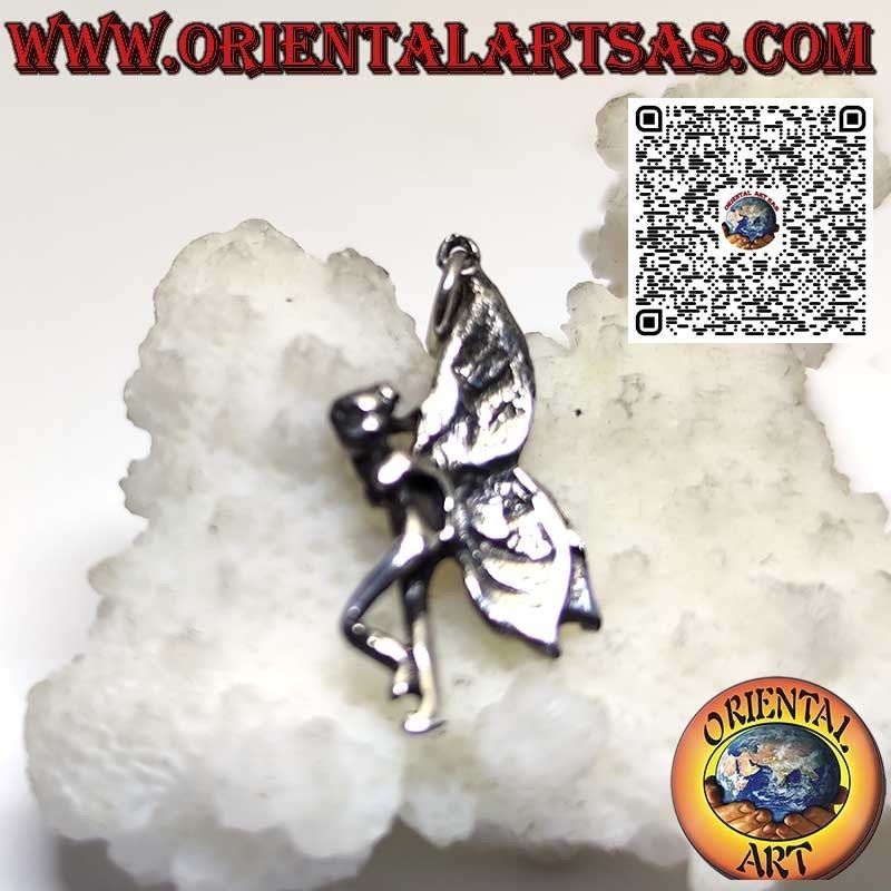 Colgante de plata maciza de la preciosa hada Campanita, pequeño