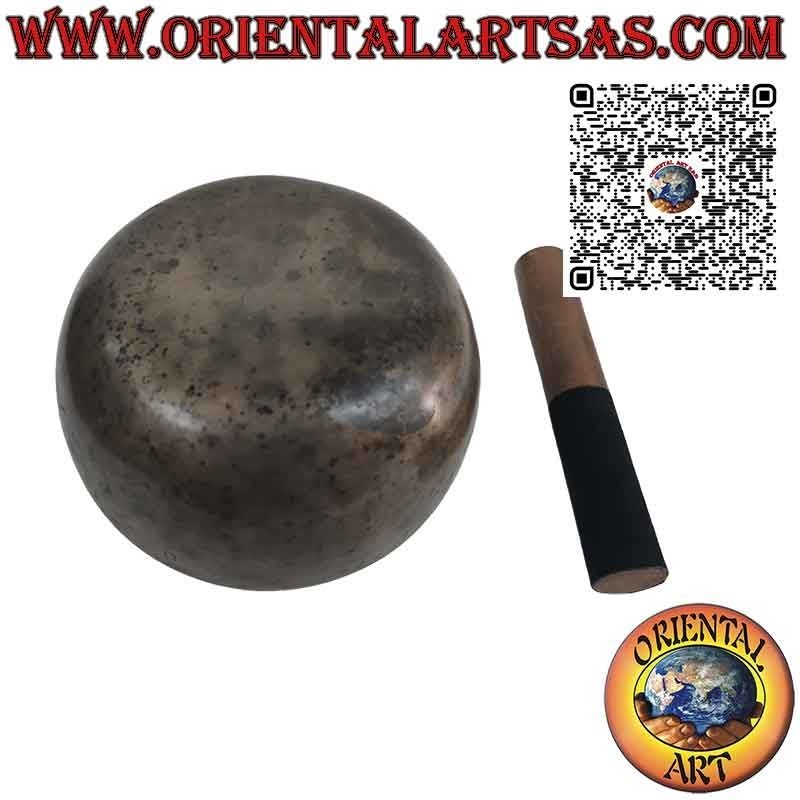 Antike handgefertigte tibetische Klangschale mit Klöppel, 19 cm Ø, 1000 g, „SOL“, 260 Hz