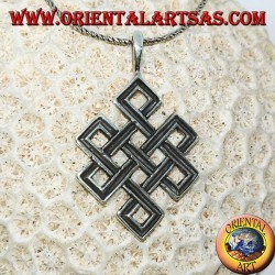 Pendentif noeud sans fin ou en argent tibétain Srivatsa