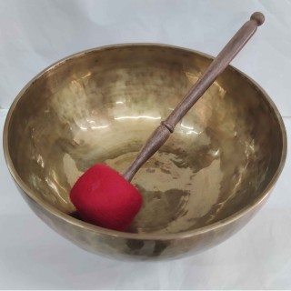 Cuenco tibetano hecho a mano "Nadayaga" con badajo, 30 cm Ø, 2830 g, "King", 290 Hz