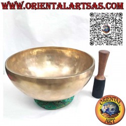 Handgefertigte tibetische Klangschale "Nirmala" mit Klöppel, 27 cm Ø, 2150 g, "H", 120 Hz