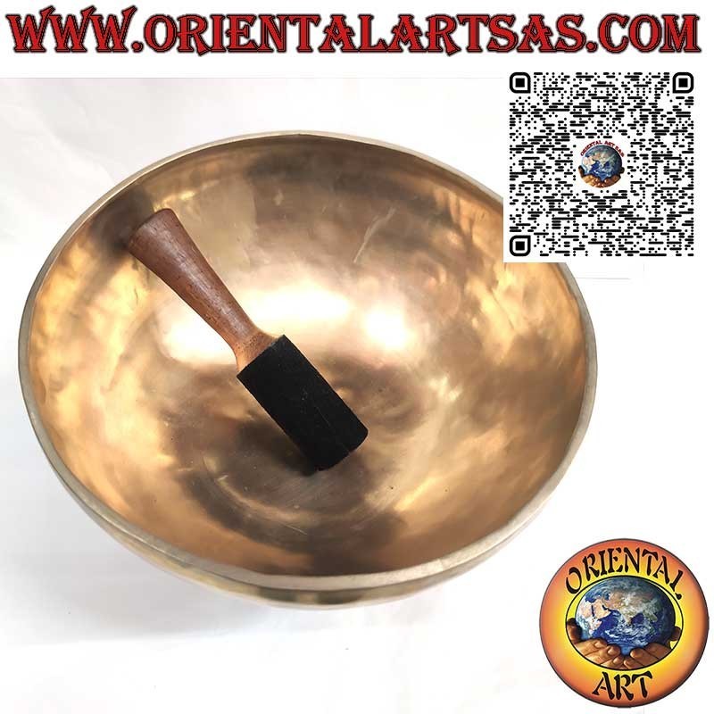 Bol chantant tibétain "Nirmala" fait à la main avec maillet, 27 cm Ø, 2150 g, "Si", 120 Hz
