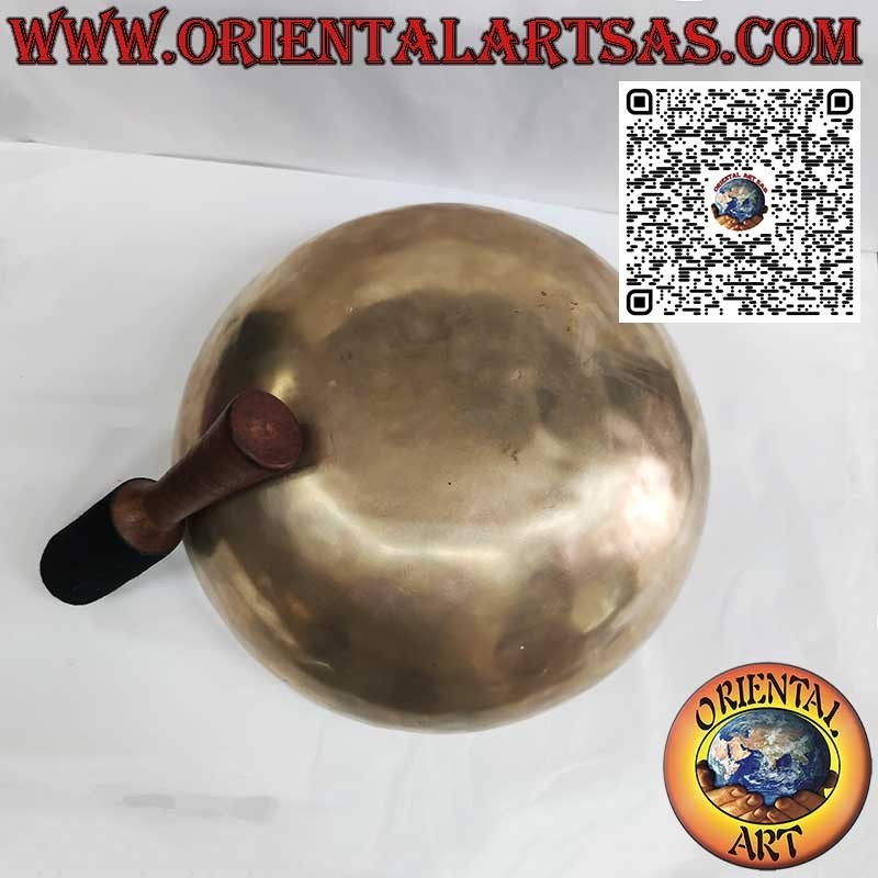 Handgefertigte tibetische Klangschale "Nirmala" mit Klöppel, 27 cm Ø, 2150 g, "H", 120 Hz