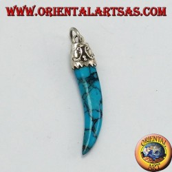 Pendant, la corne pâtes turquoise avec cadre en argent