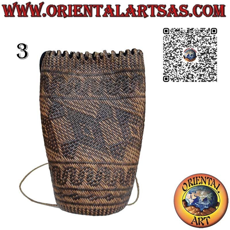 Zaino in rattan intrecciato a mano realizzato dai Dayak Kalimantan Borneo