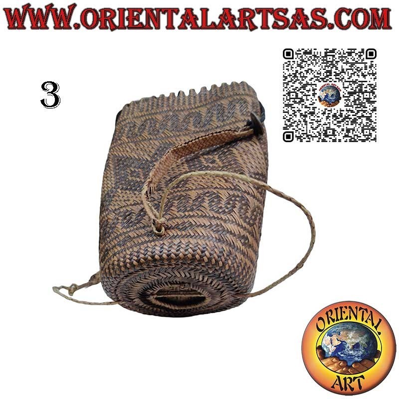 Zaino in rattan intrecciato a mano realizzato dai Dayak Kalimantan Borneo