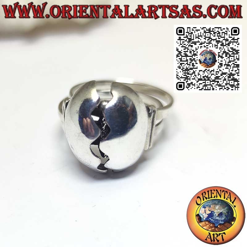Bague en argent œuf ouvrable avec poussin