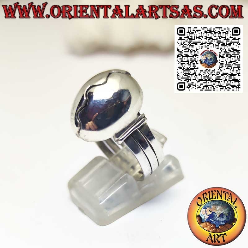 Openable egg silver ring with chick