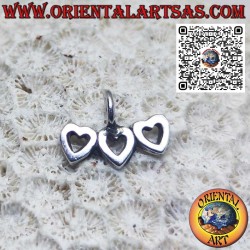 Pendentif en argent, trio de coeurs