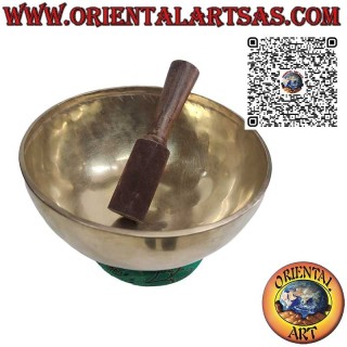 Cuenco tibetano hecho a mano "Nirmala" con badajo, 24 cm Ø, 1500 g, "Do", 130 Hz